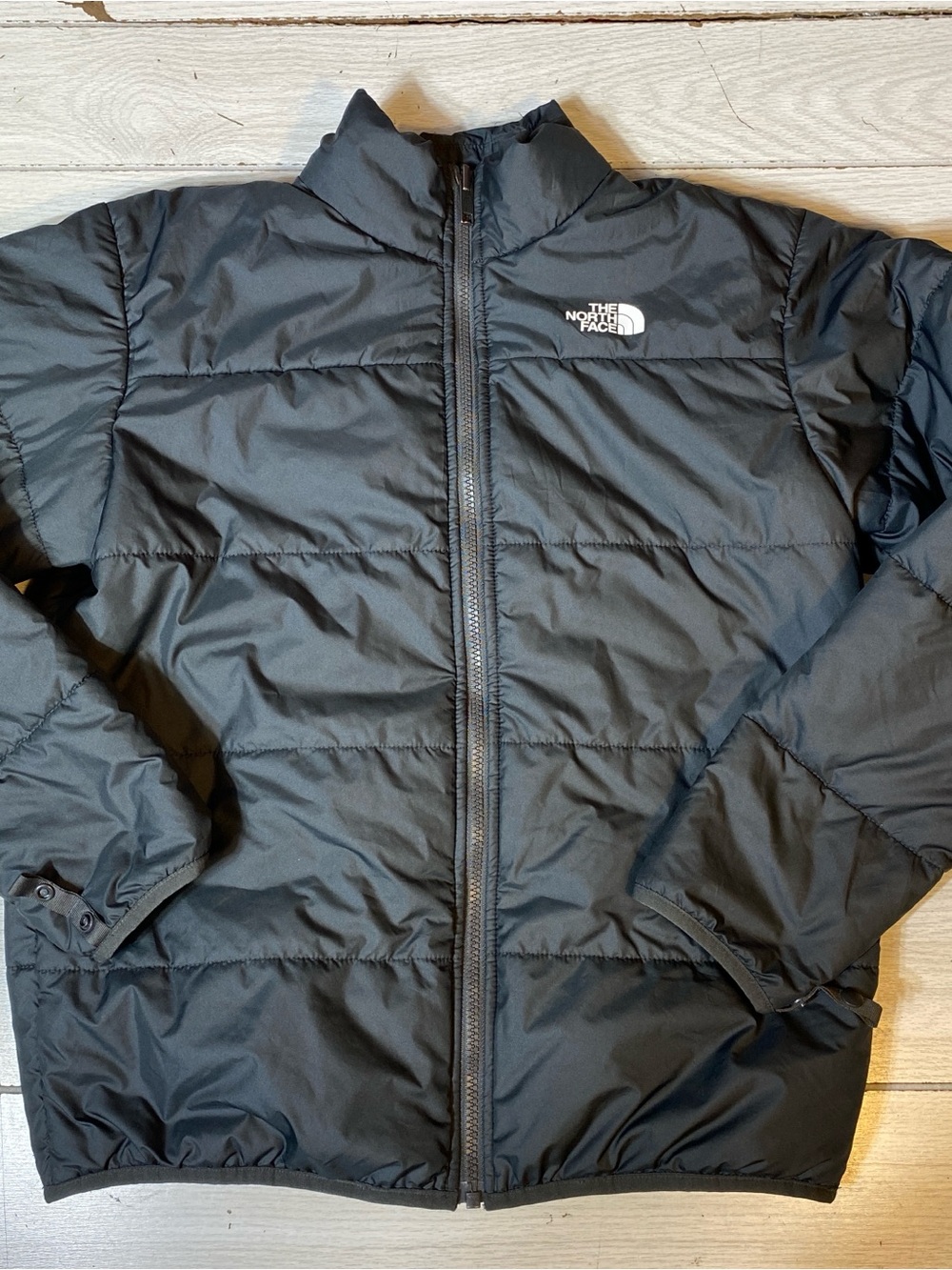 The North Face Puffer Jacket Youth Boy's XL 14/16 Black Full Zip Winter Coat